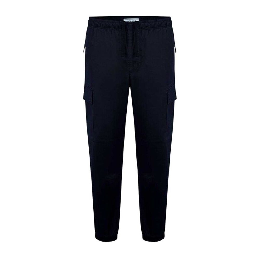 Jack Wills Mens Elasticated Cuff Cargo Pants / Black